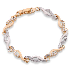 Twisted Crystal Hand Link Chain Bracelet